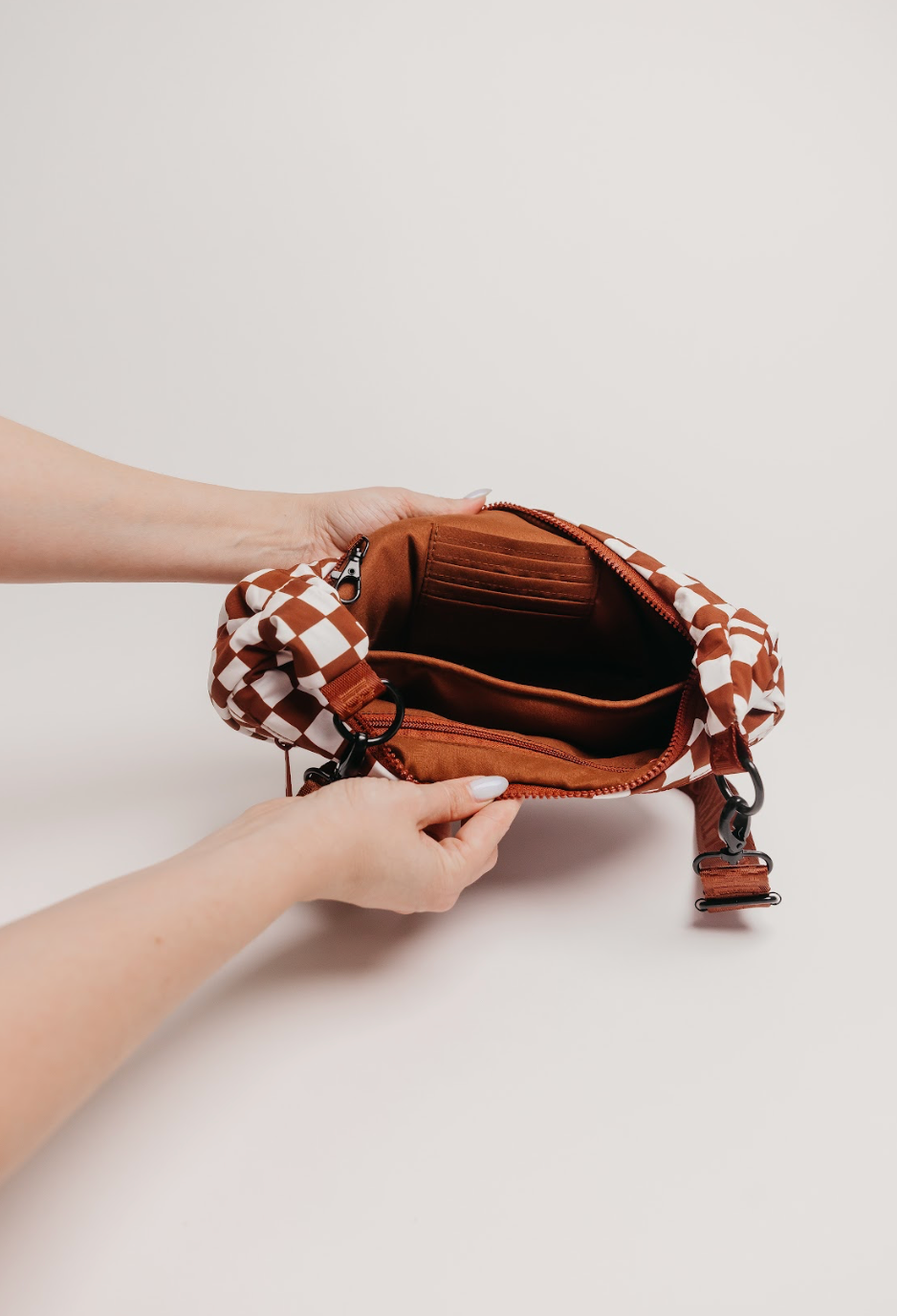 BRIXLEY COCO CHECK CRESCENT BAG
