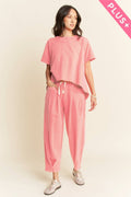 PRETTY IN PINK PLEAT TOP PANTS SET