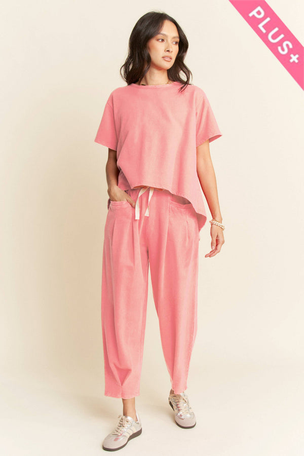 PRETTY IN PINK PLEAT TOP PANTS SET