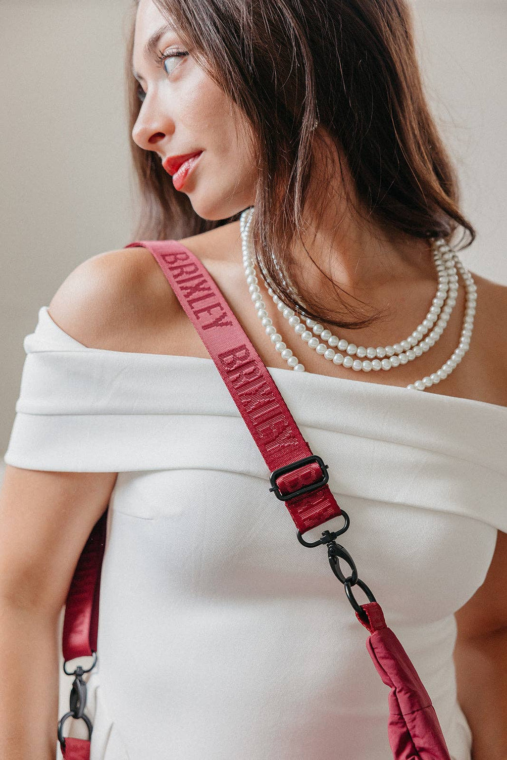 BRIXLEY CRANBERRY CRESCENT BAG