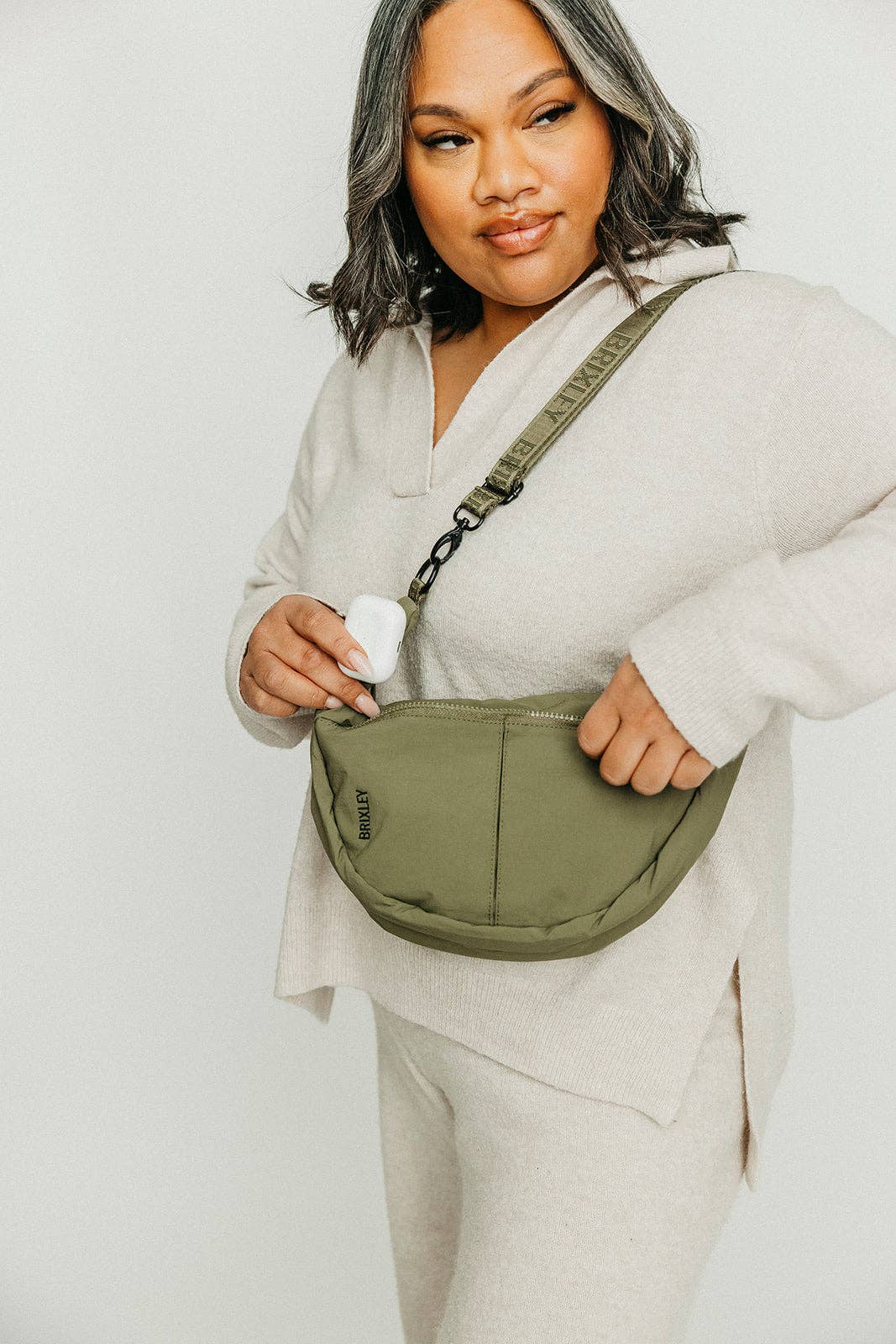 BRIXLEY SAGE CRESCENT BAG