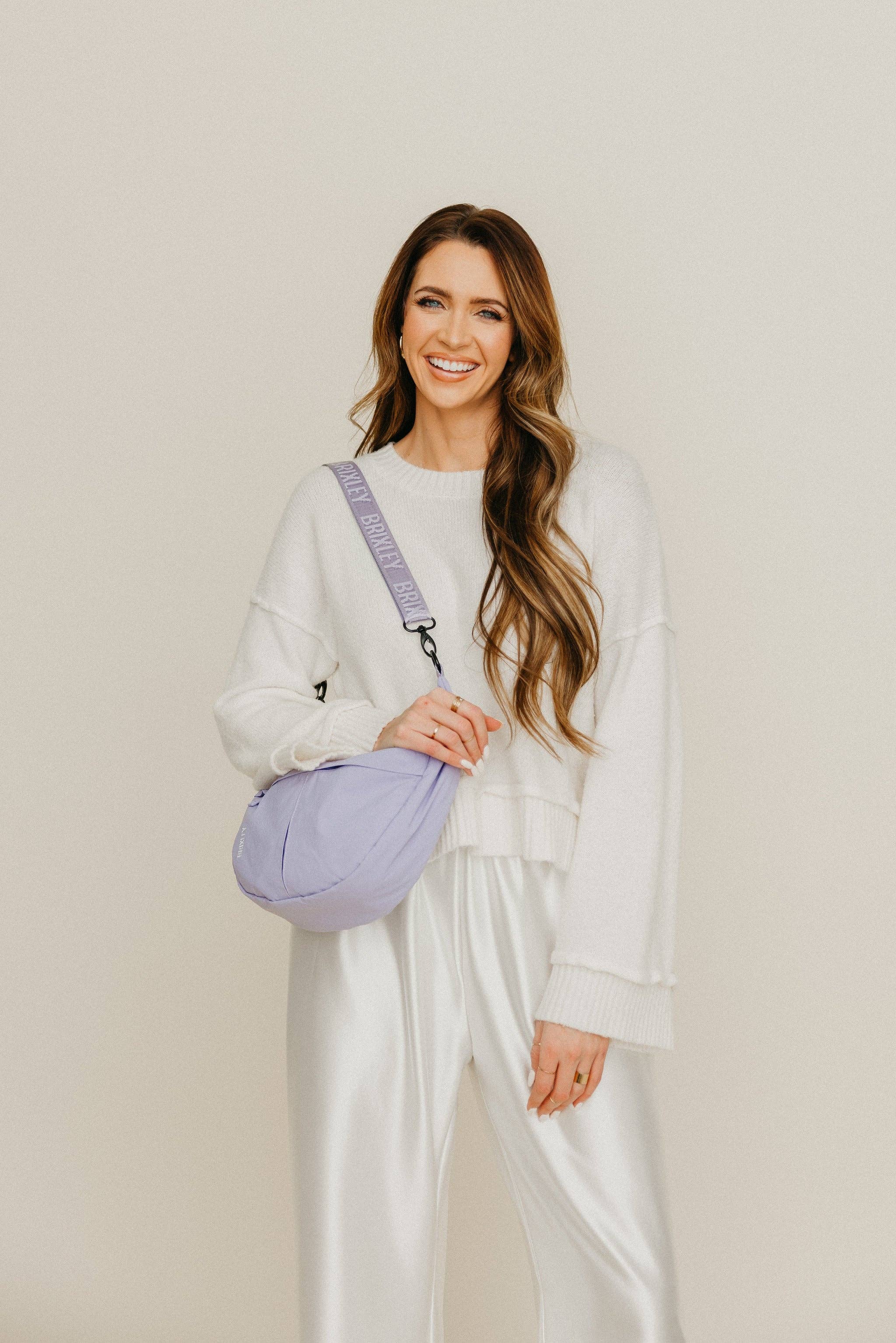 BRIXLEY PERIWINKLE CRESCENT BAG