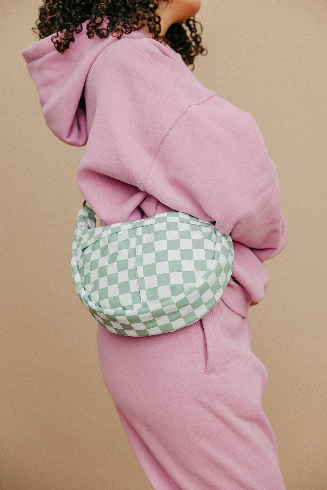 BRIXLEY LUCK CHECK CRESCENT BAG