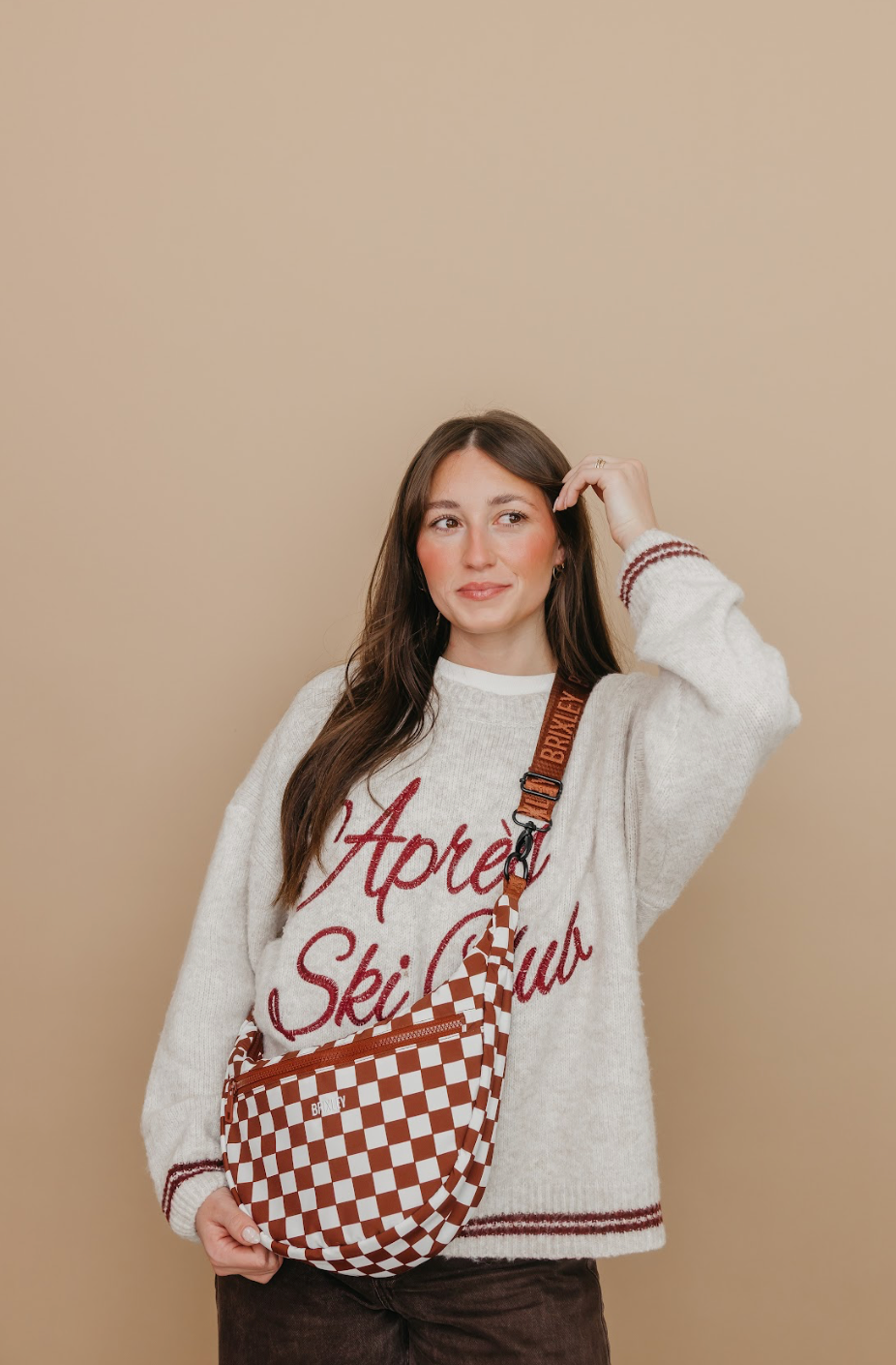 BRIXLEY COCO CHECK CRESCENT BAG