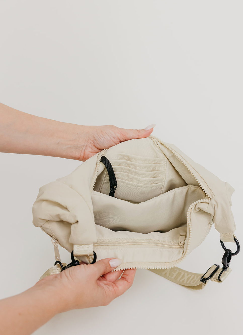 BRIXLEY IVORY CRESCENT BAG