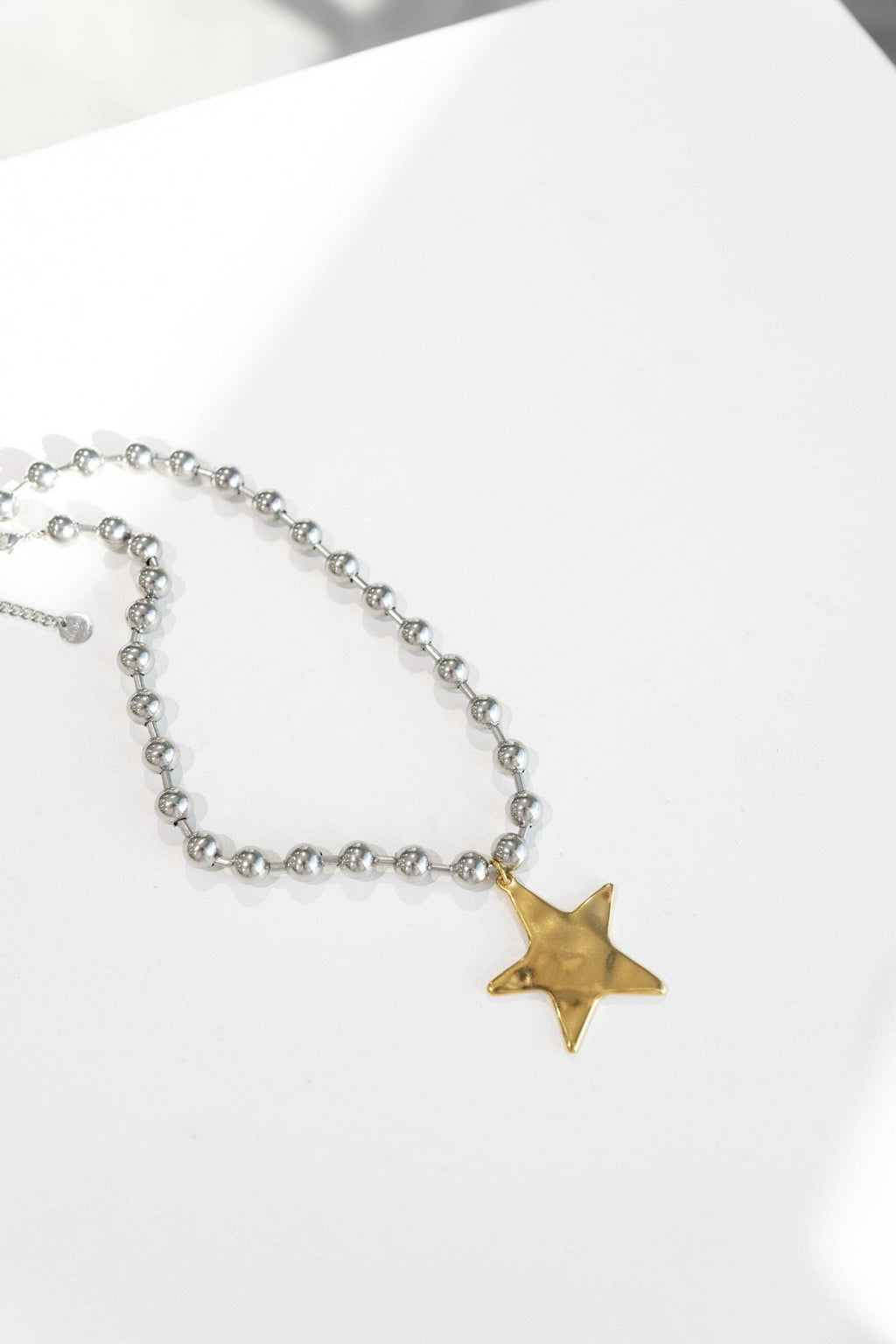 Barb & Star Necklace || Silver With Gold Star