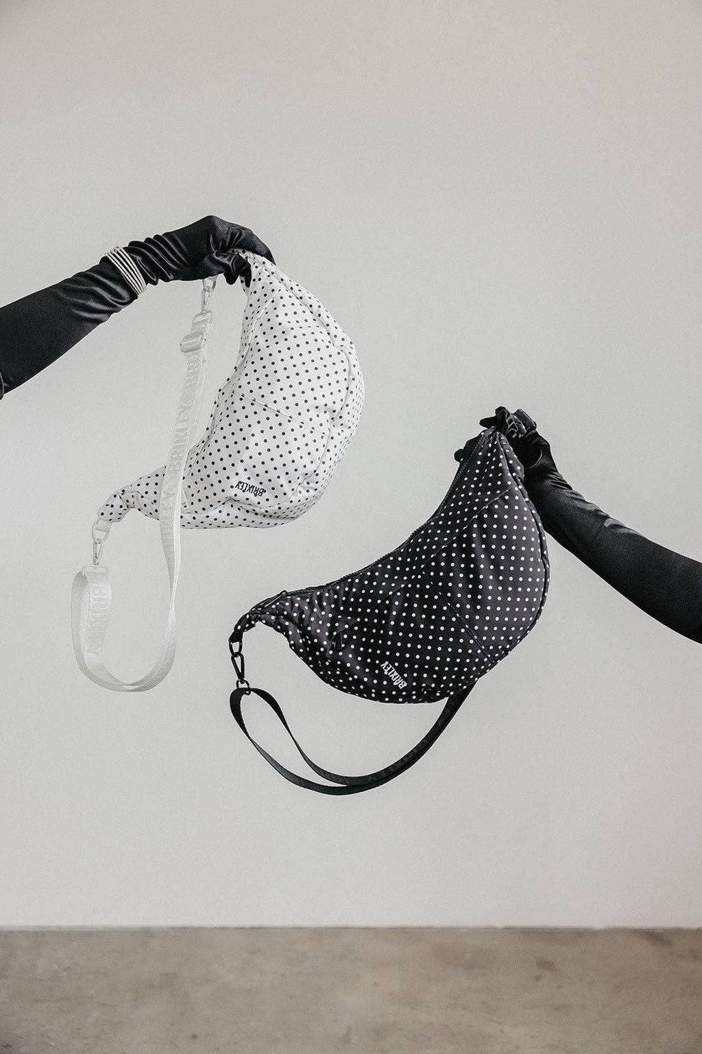 BRIXLEY PEARL DOT CRESCENT BAG