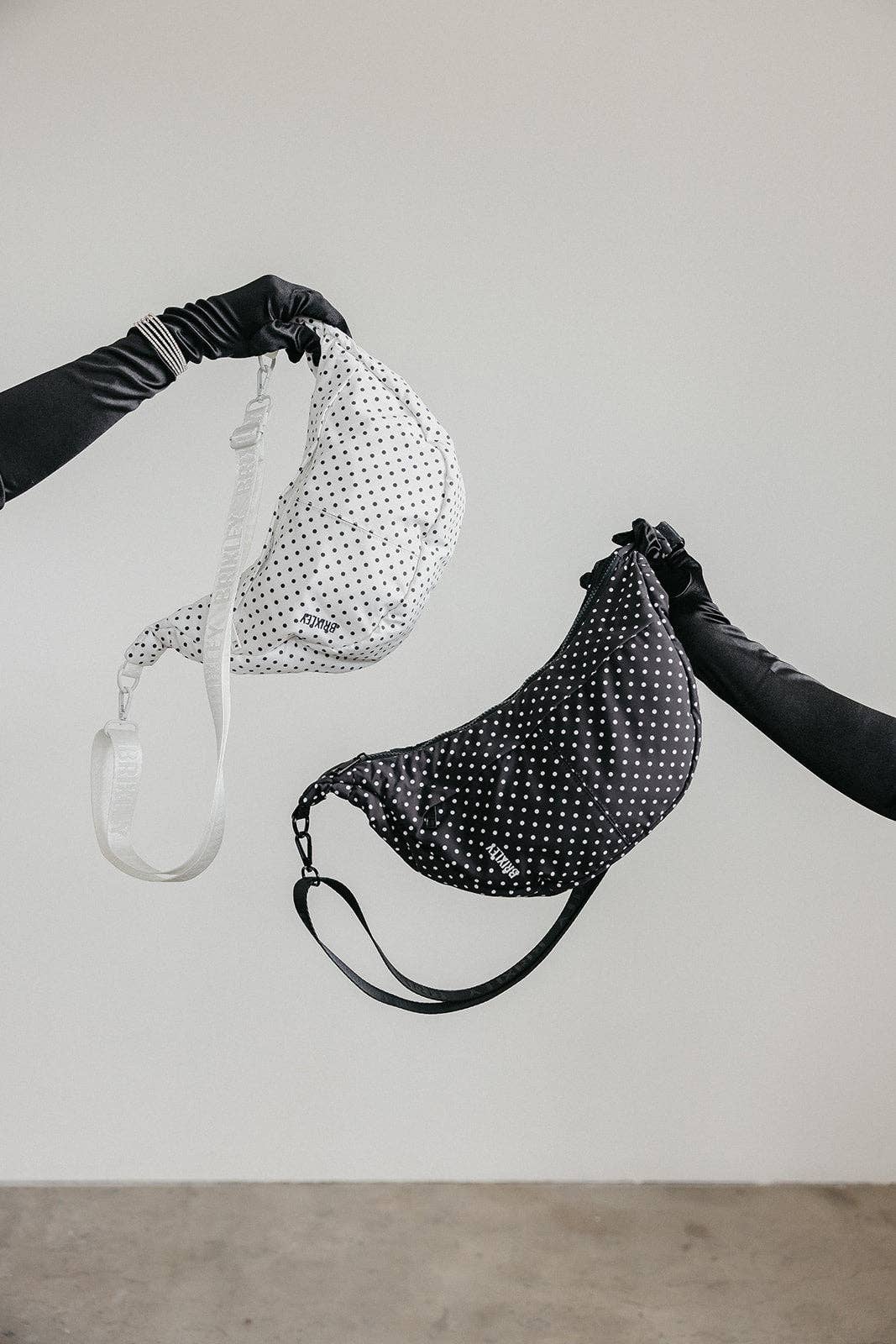 BRIXLEY PEARL DOT CRESCENT BAG
