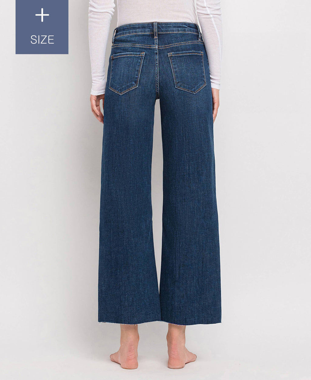 TUMMY CONTROL MID RISE WIDE LEG JEANS