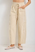 PLUS SIZE STRIPED DRAWSTRING PANTS