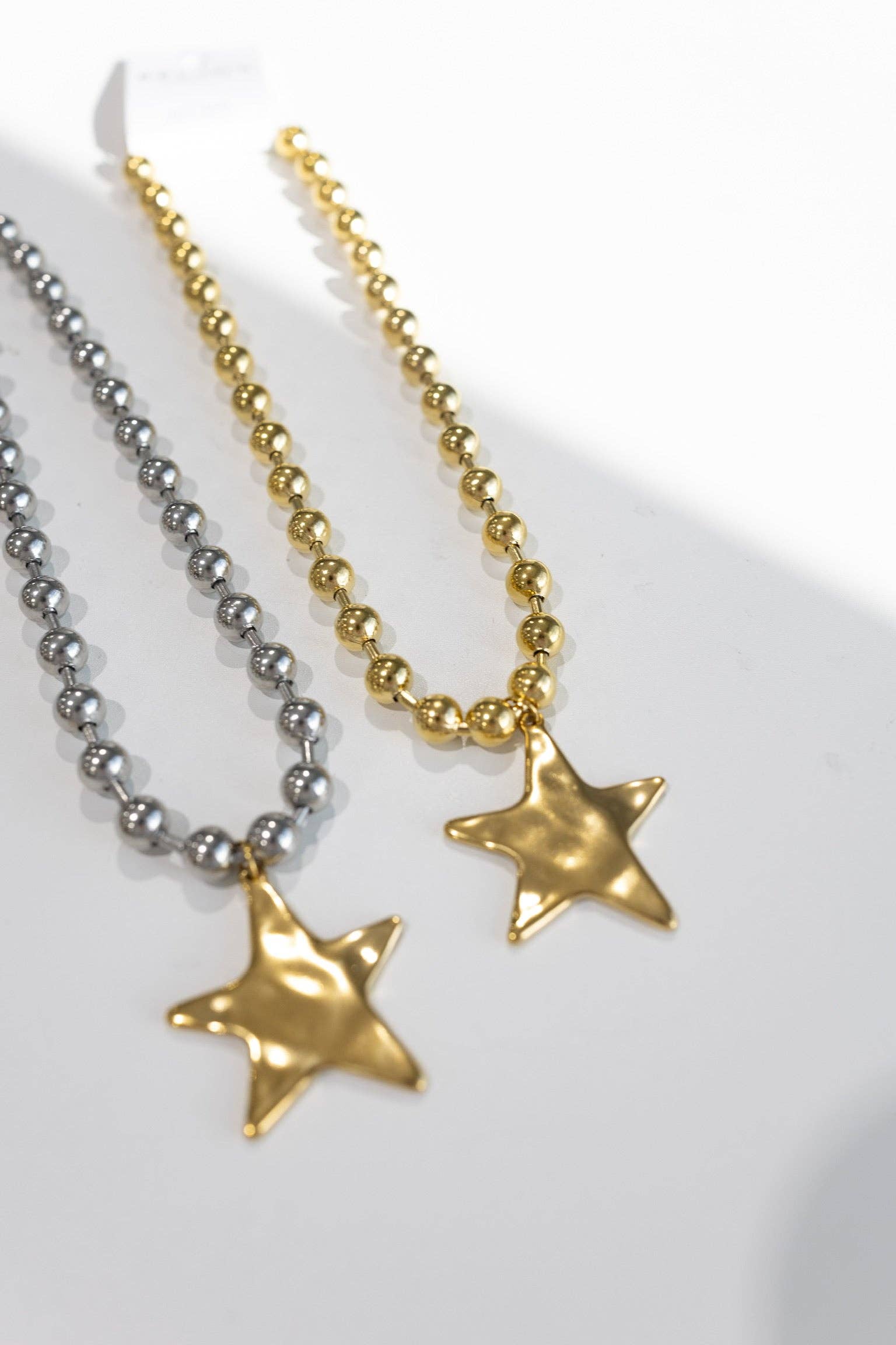 Barb & Star Necklace || Silver With Gold Star