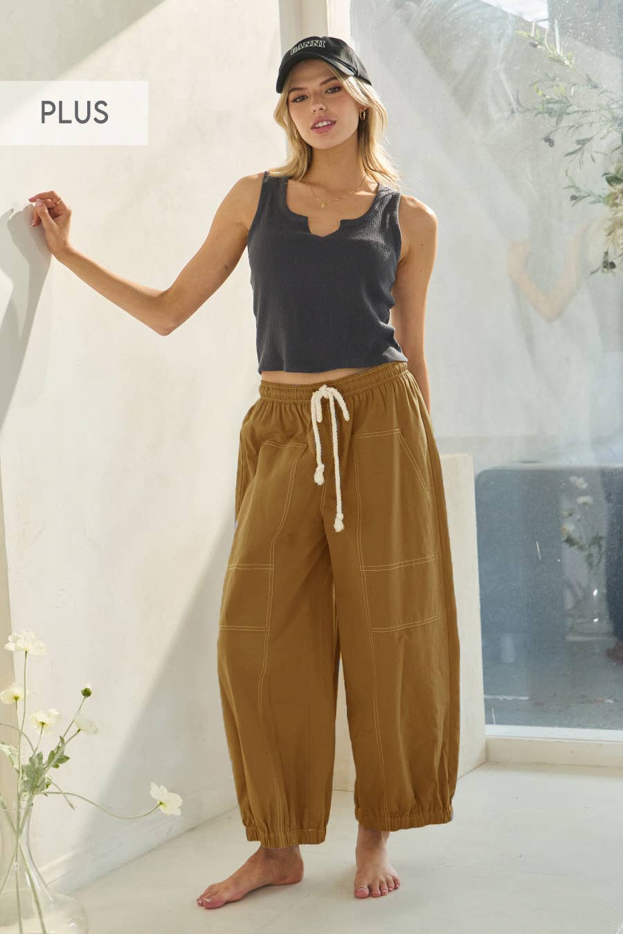 PINK BALLOON SHAPED COTTON PANT