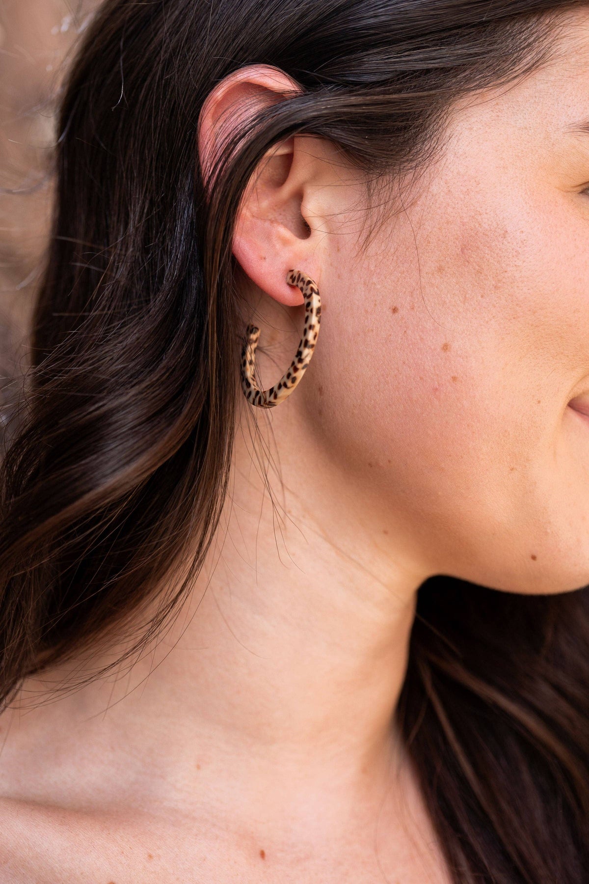 Camy Hoops - Brown Dot