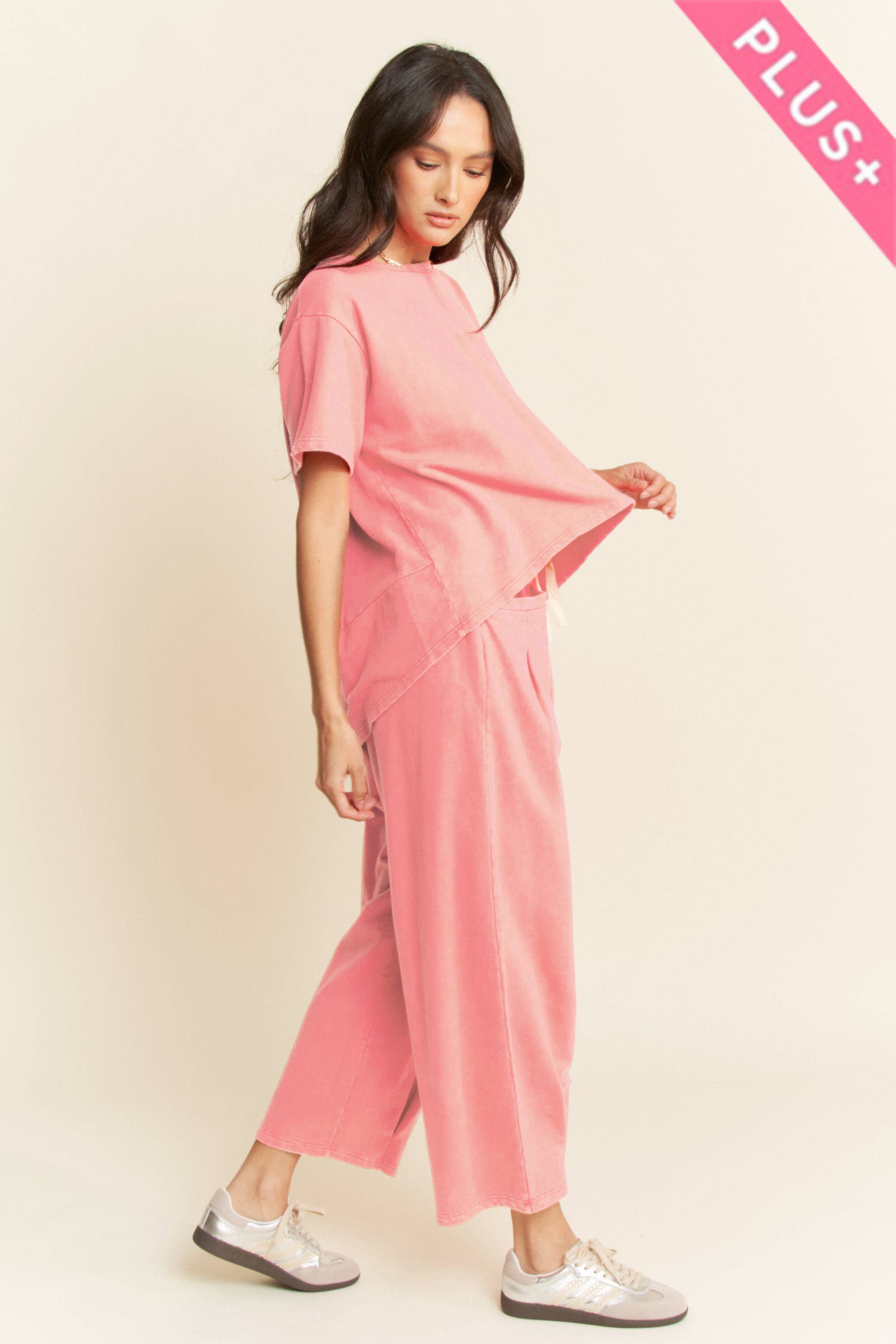 PRETTY IN PINK PLEAT TOP PANTS SET