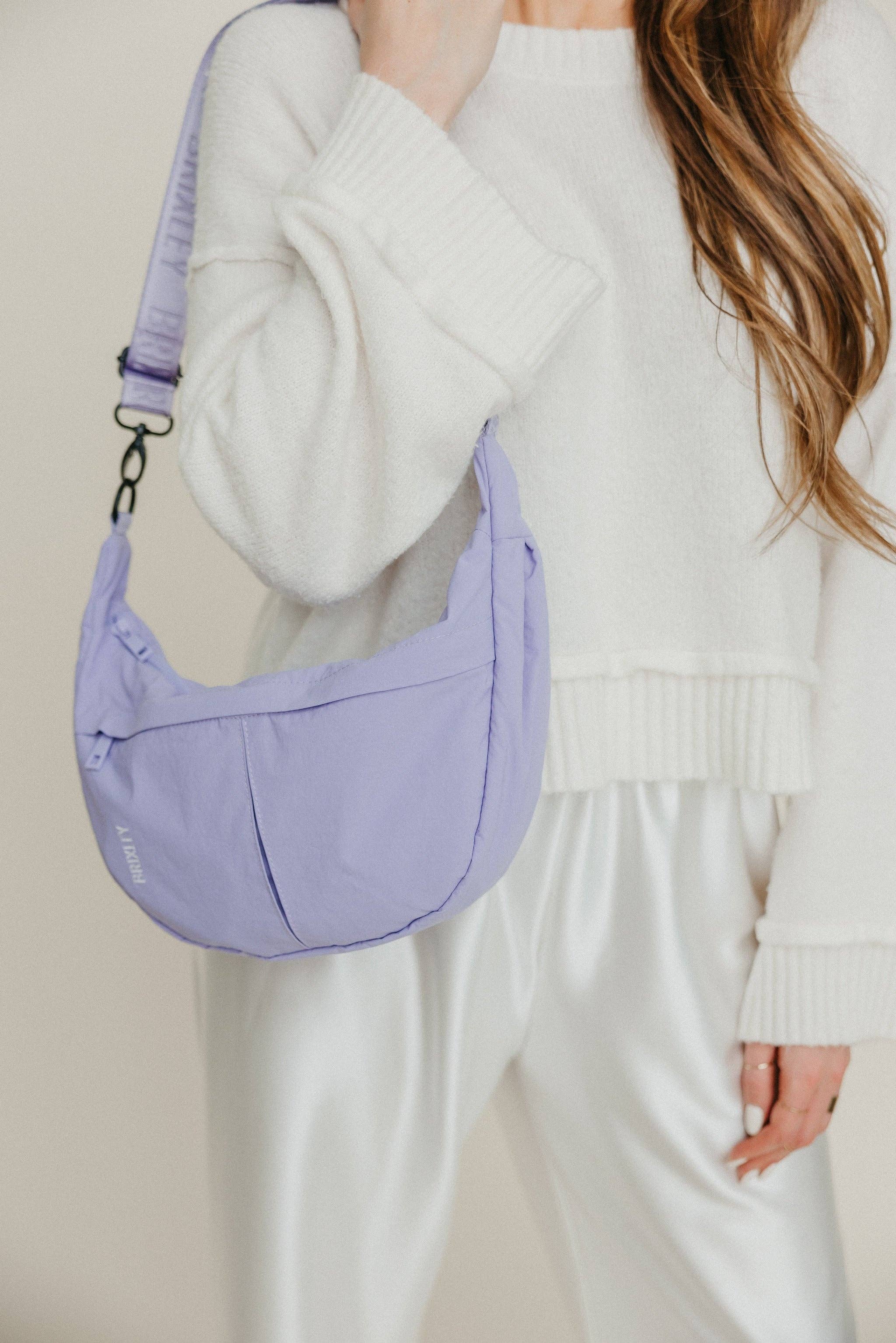 BRIXLEY PERIWINKLE CRESCENT BAG