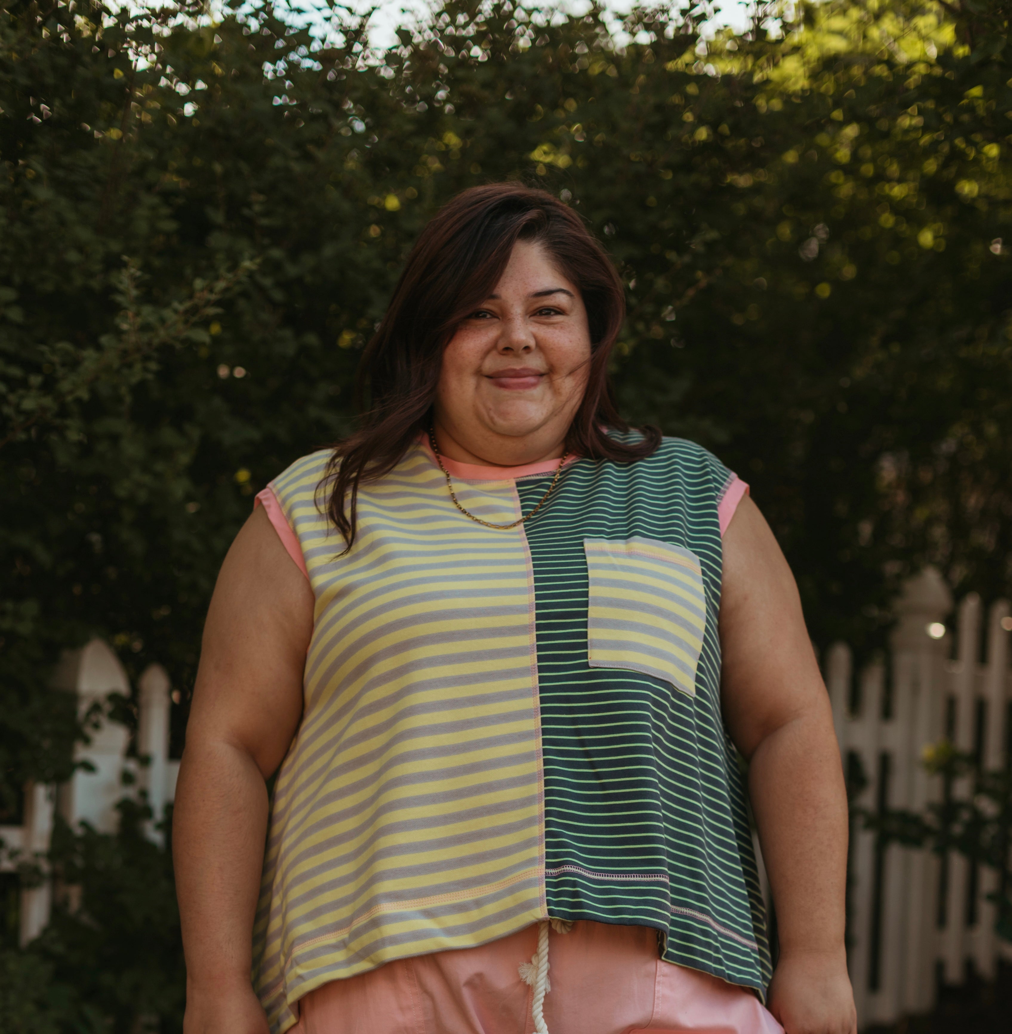 STRIPED COLORBLOCK SLEEVELESS TOP