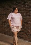 BLAIR PINK SLIGHTLY CROPPED TEE