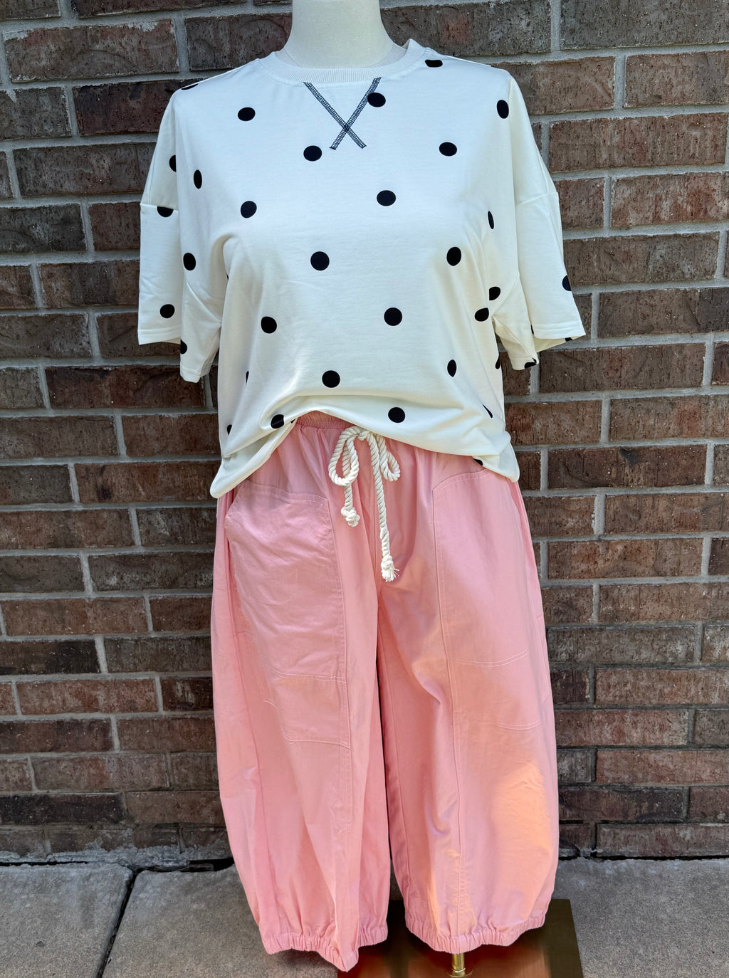 PINK BALLOON SHAPED COTTON PANT