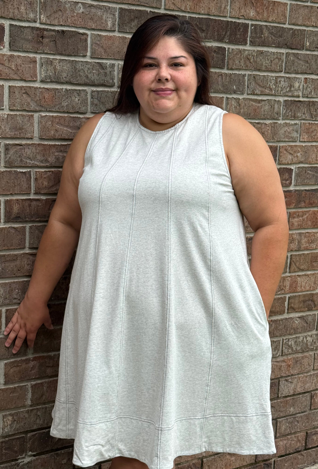 SLEEVELESS SHIRT DRESS