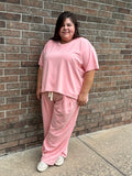 PRETTY IN PINK PLEAT TOP PANTS SET