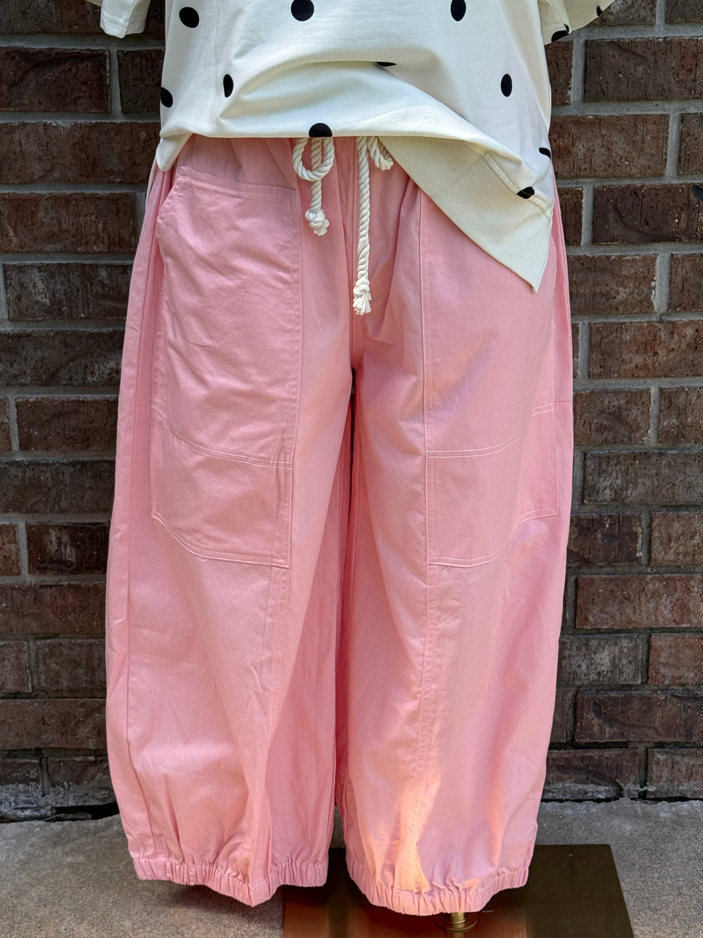 PINK BALLOON SHAPED COTTON PANT