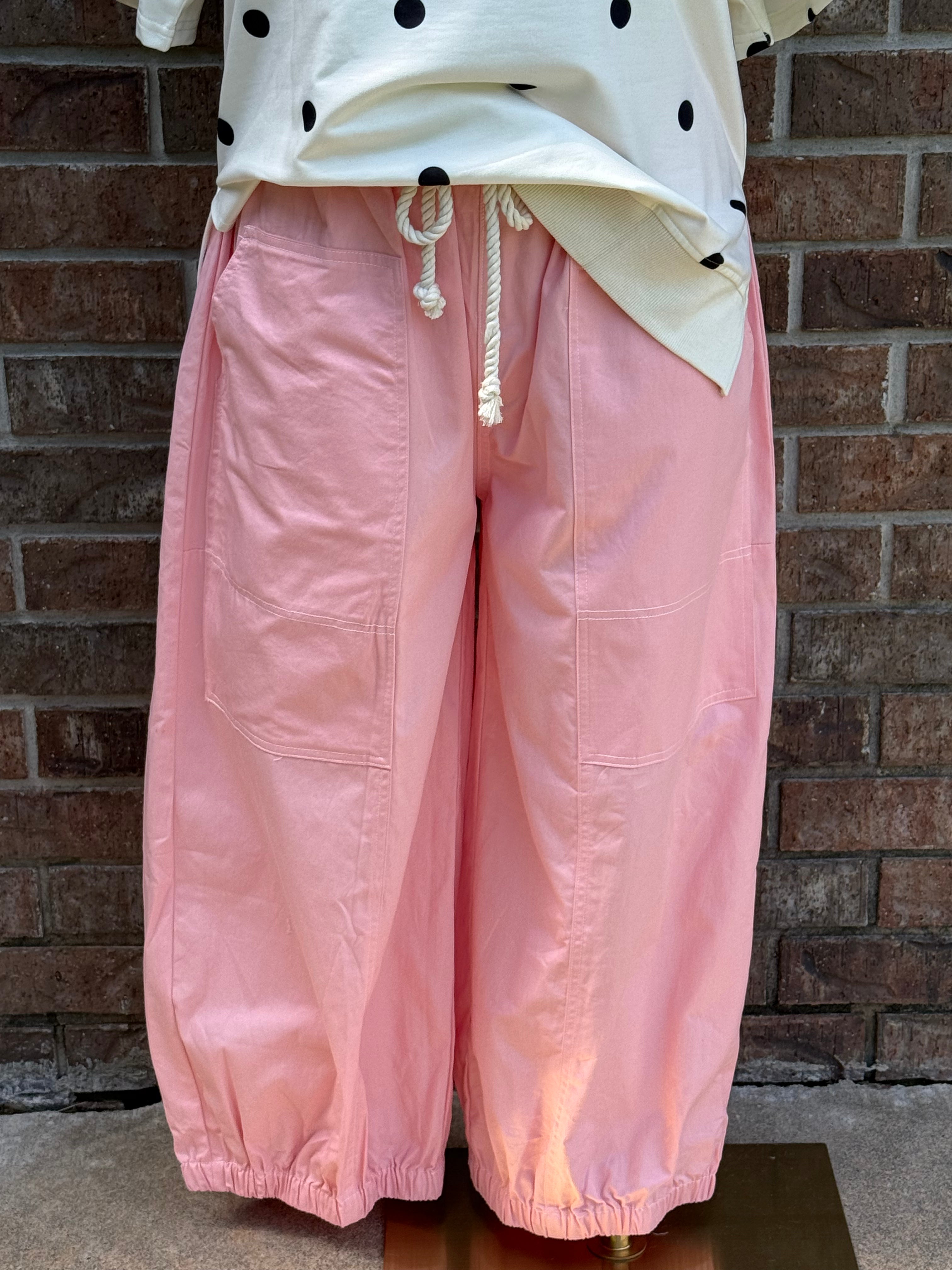 PINK BALLOON SHAPED COTTON PANT
