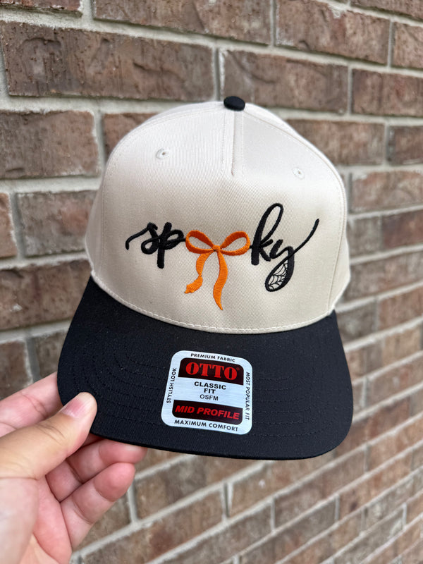 Spooky Bow Embroidered Two-Tone Trucker Hat