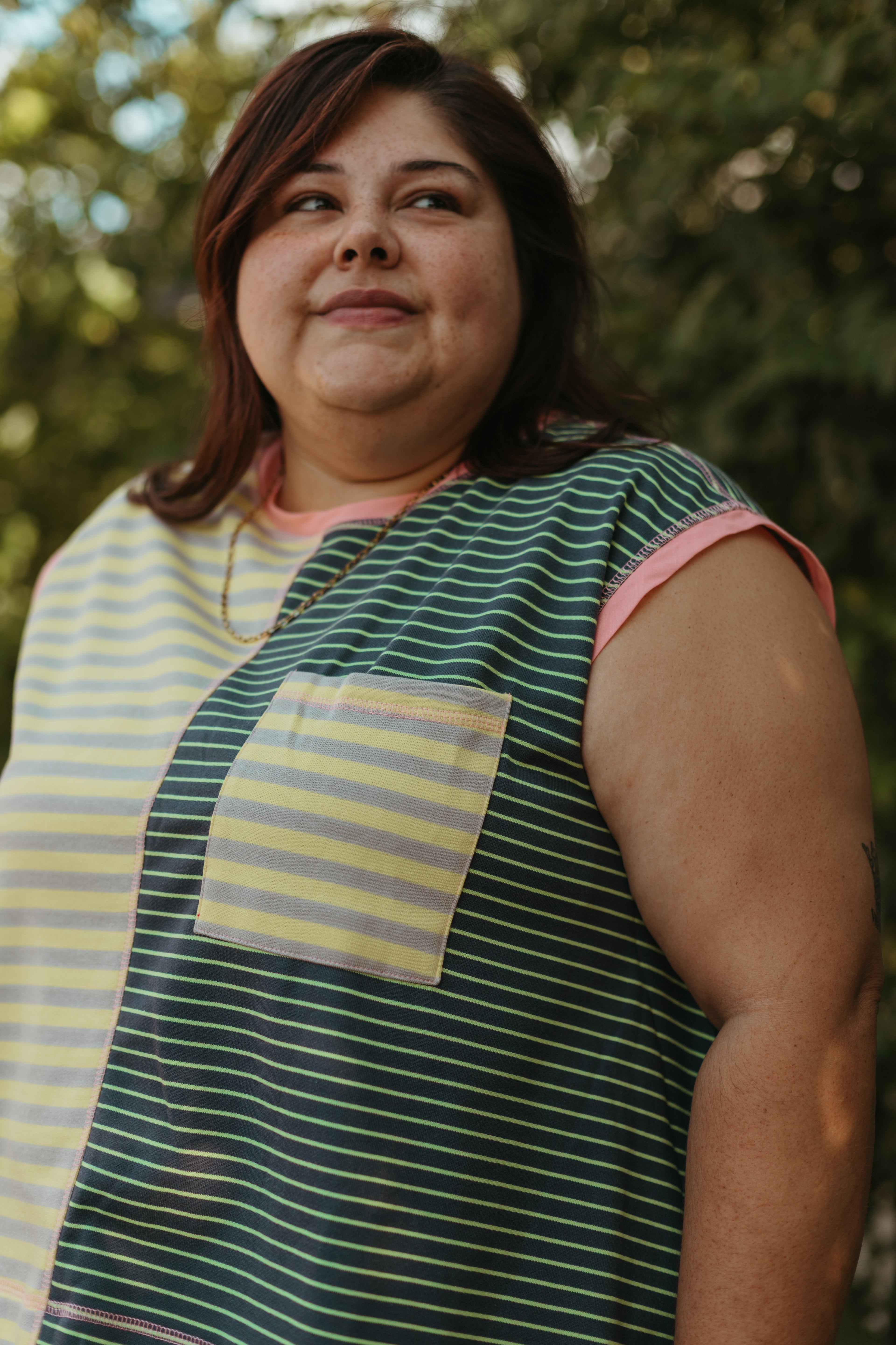 STRIPED COLORBLOCK SLEEVELESS TOP