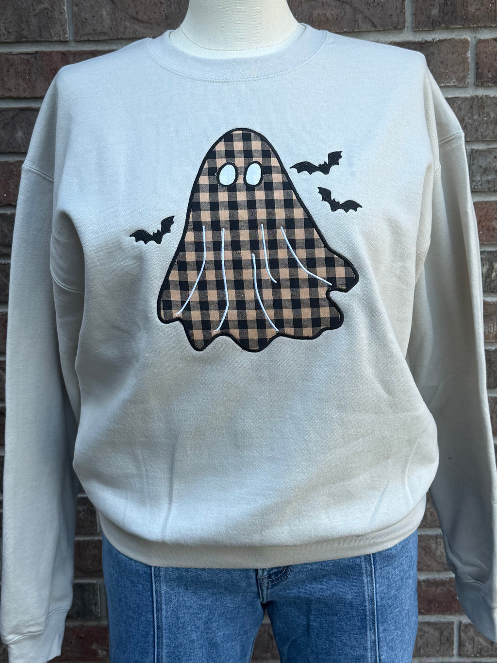 GHOST APPLIQUE CREWNECK SWEATSHIRT