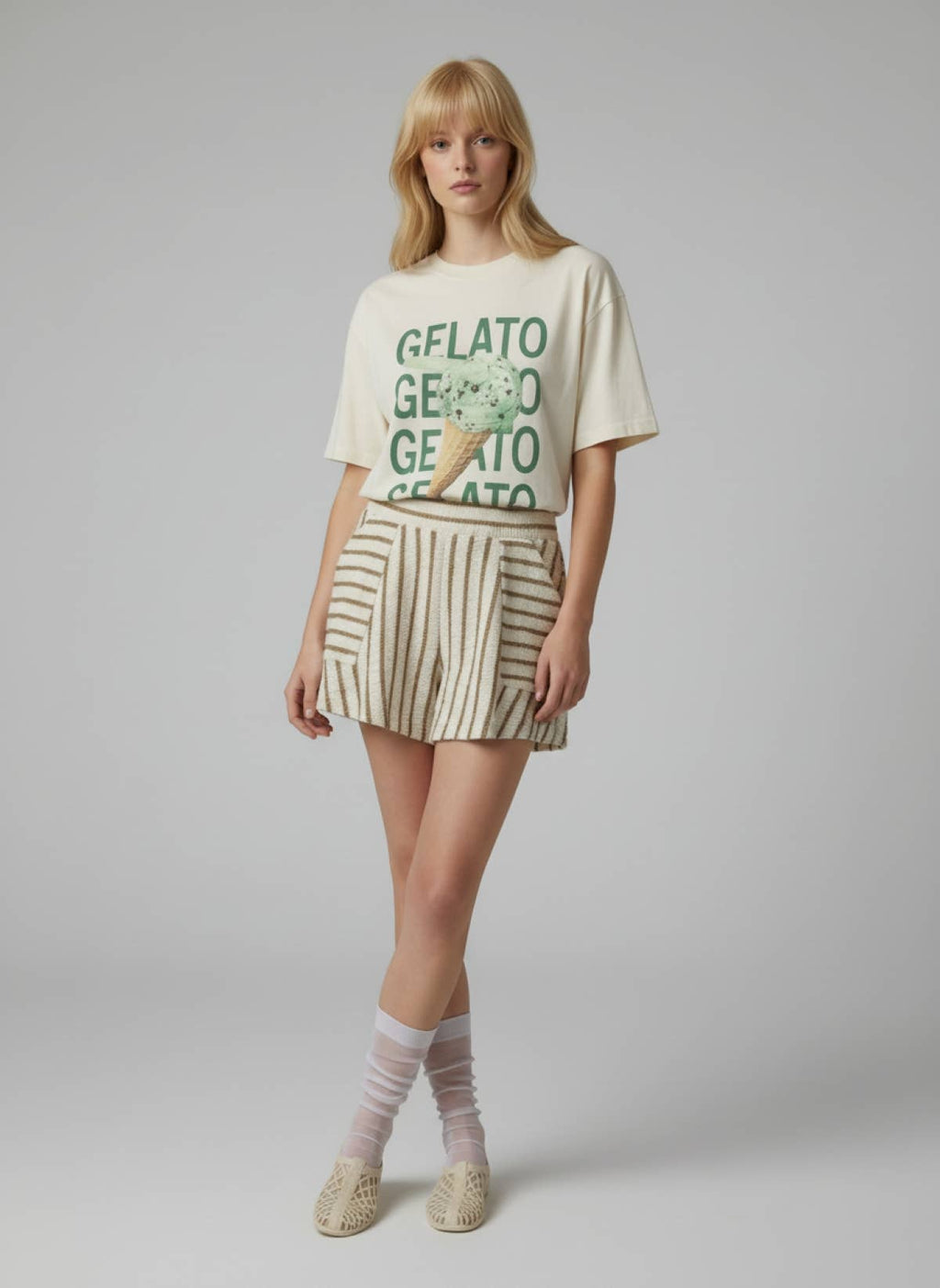 TEXTURED STRIPE POCKET SHORTS