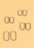 Rectangle Silver Huggies