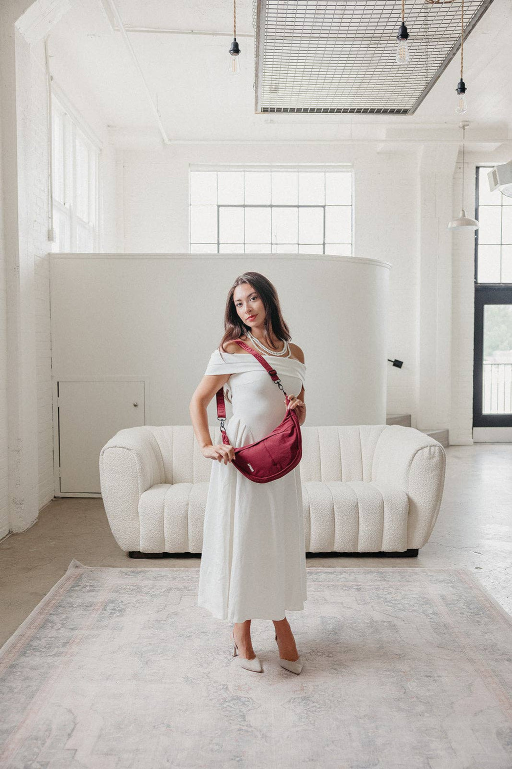BRIXLEY CRANBERRY CRESCENT BAG