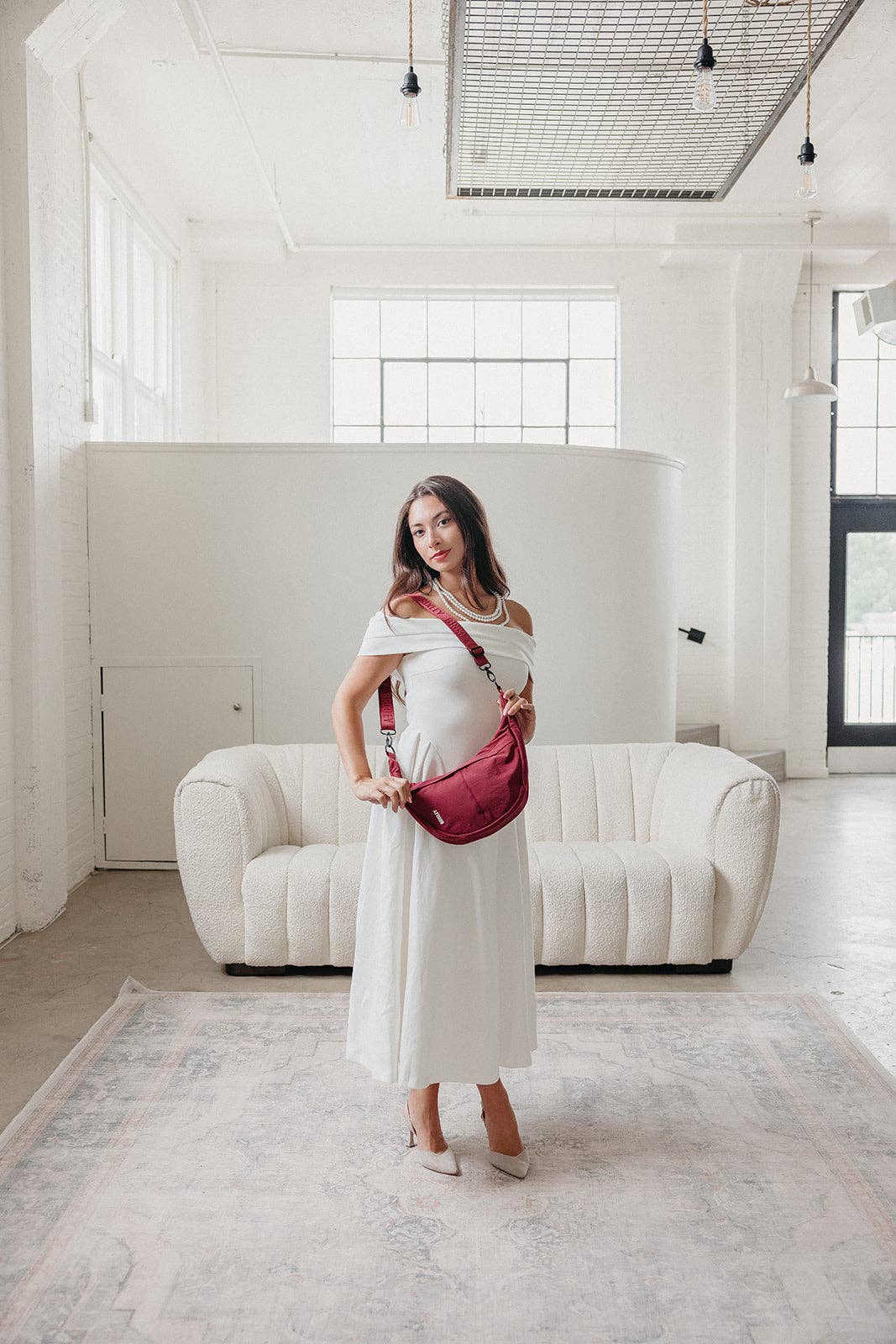 BRIXLEY CRANBERRY CRESCENT BAG