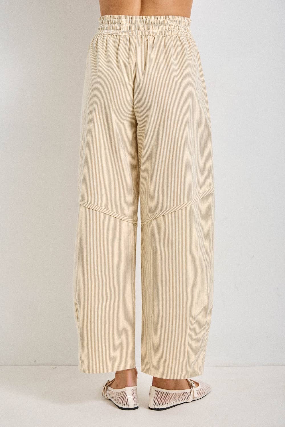 PLUS SIZE STRIPED DRAWSTRING PANTS