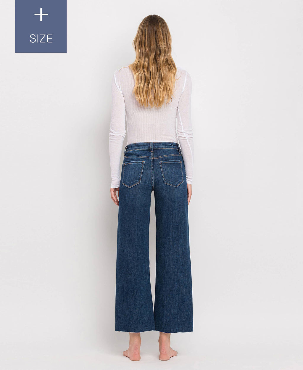 TUMMY CONTROL MID RISE WIDE LEG JEANS
